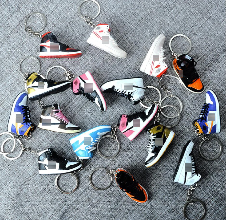 Wholesale Famous Brands Mini Sneaker Keychain With Box And Bag Jordan Keychain Shoe 3d Aj1