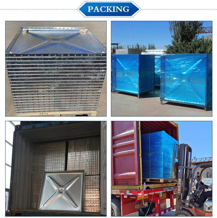 Factory Supply 100 Cubic Meters Galvanized Water Tanks/professional square Galvanized Steel Water tank