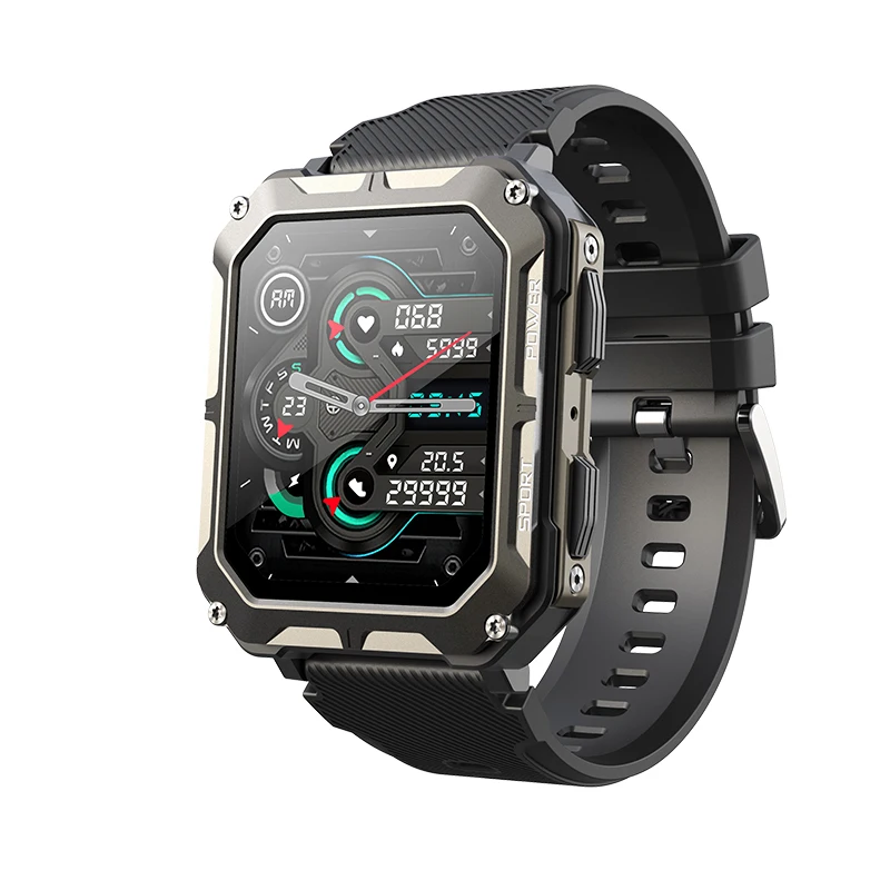 Smartwatch Outdoor SENBONO C20PRO Unissex Tela OLED HD de 1.83'' Chamada por Discagem Monitor de Frequência Cardíaca Oxigênio...