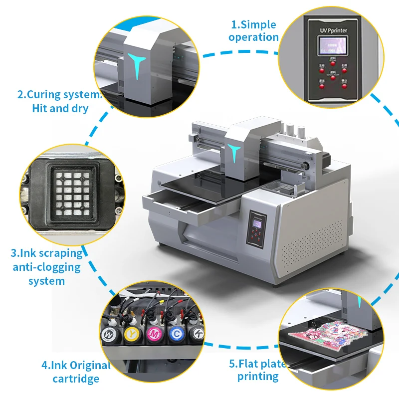 Sonpuu Uv Printer Small Mobile Phonecase Production Machine Equipment Flat Wood Pvc Plastic Glass Ceramic  Toy Printing Press