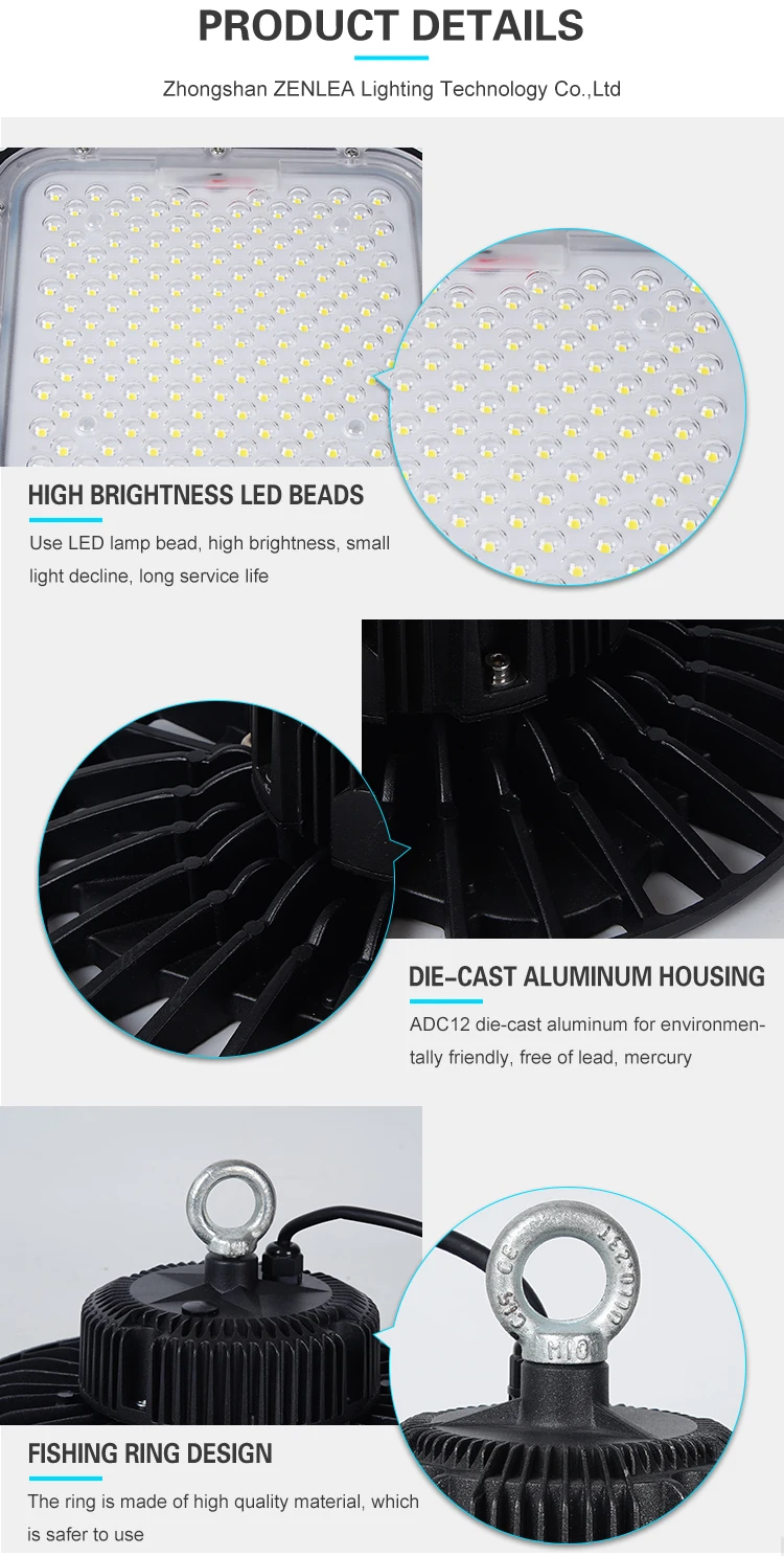 China Factory Price Storehouse AC Aluminum PC IP65 Waterproof 100w 150w 200w 3030 Smd Led High Bay Light