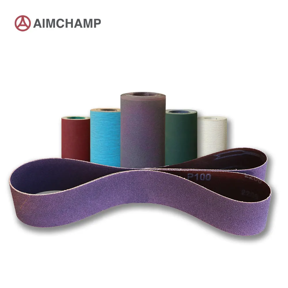 High quality Polishing Alloys 1.38*100m Jumbo Roll purple Ceramic J-wt soft Cloth Sanding Belt abrasive tools