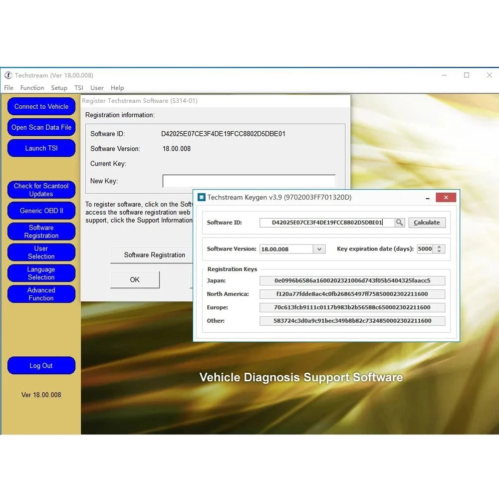 techstream keygen ソフト V18 対応 トヨタ TOYOTA techstream keygen