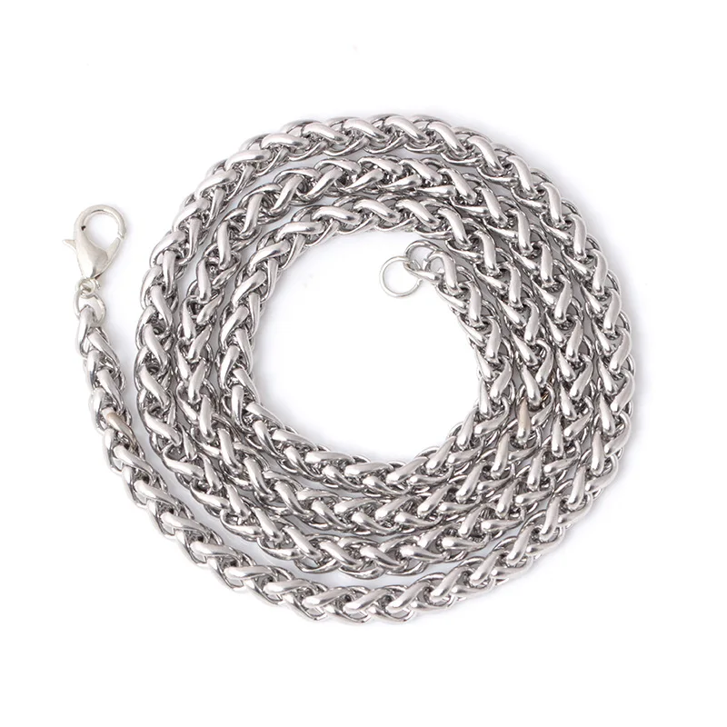 3/4/5/6MM 20" MEN Silver Stainless Steel Wheat Braided Chain Necklace Jewelry