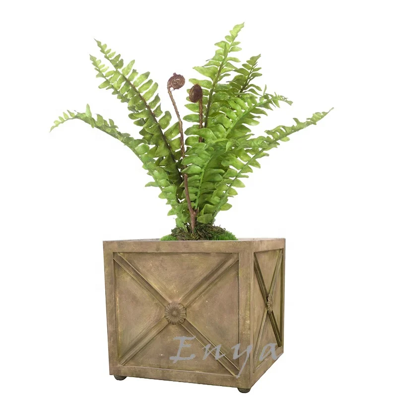 Vintage French Design Cube Planter Box Outdoor Decorative Plant Pots Wholesale Home and Garden Supplies