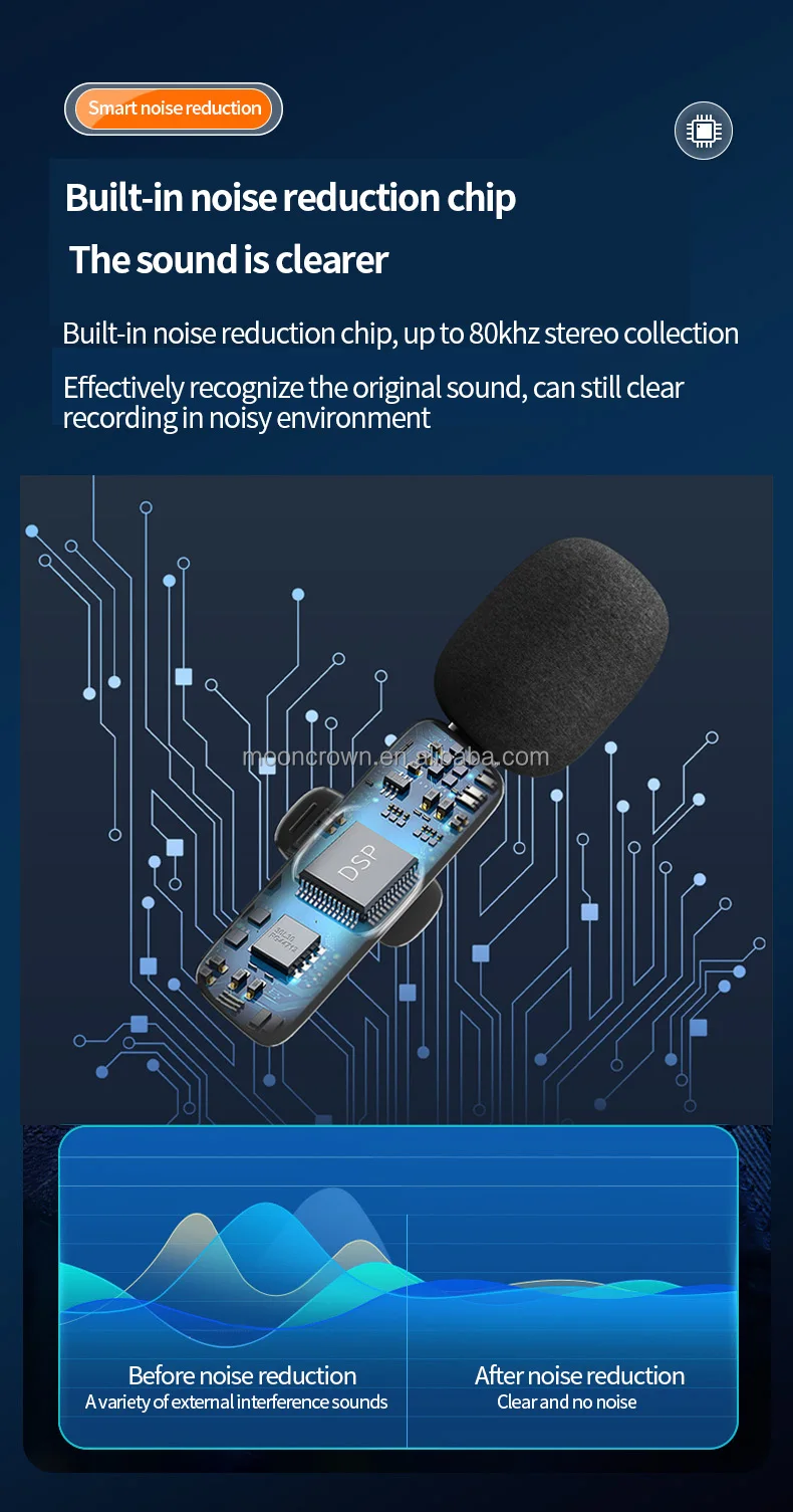 K8 Wireless Lapel Microphone Professional Podcast Lavalier Mic K9 Dual