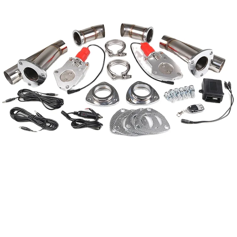 2INCH 51mm Double Exhaust Control Valve With Remote Control Car Electric Exhaust Valve Cut Outs Cutout Kit Y Pipe