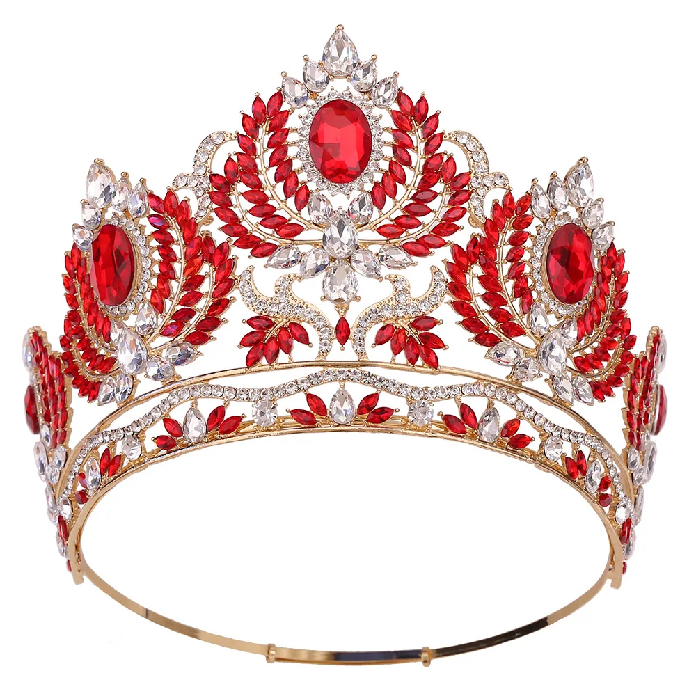 Роскошный конкурс красоты Корона чемпиона барокко горный хрусталь Круглая Большая корона