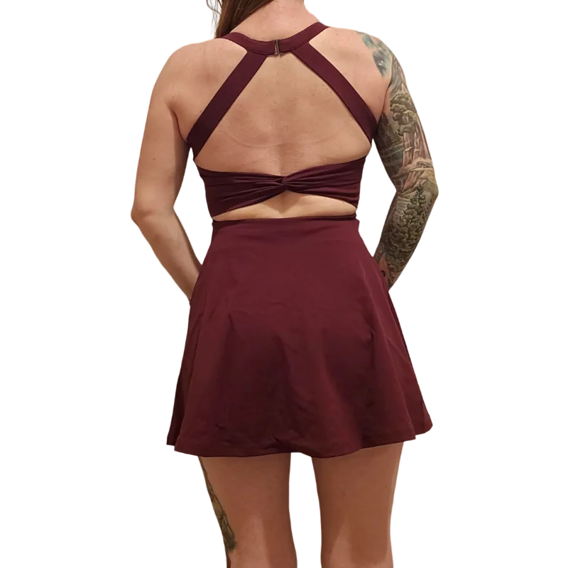 open lace back dress Courtside Classics Soft Active Open-Back Tennis Dress in Aqua