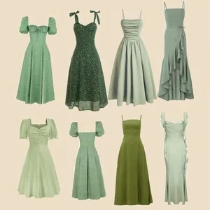 Custom Fashionable Summer Square Neck Mesh Ruffle Slim Fit Women Casual Layered Maxi Dresses