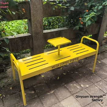 Korean Modern Design Iron Outdoor Bench for Parks Coffee Shops Gyms & Shopping Malls for Milk Tea & Coffee