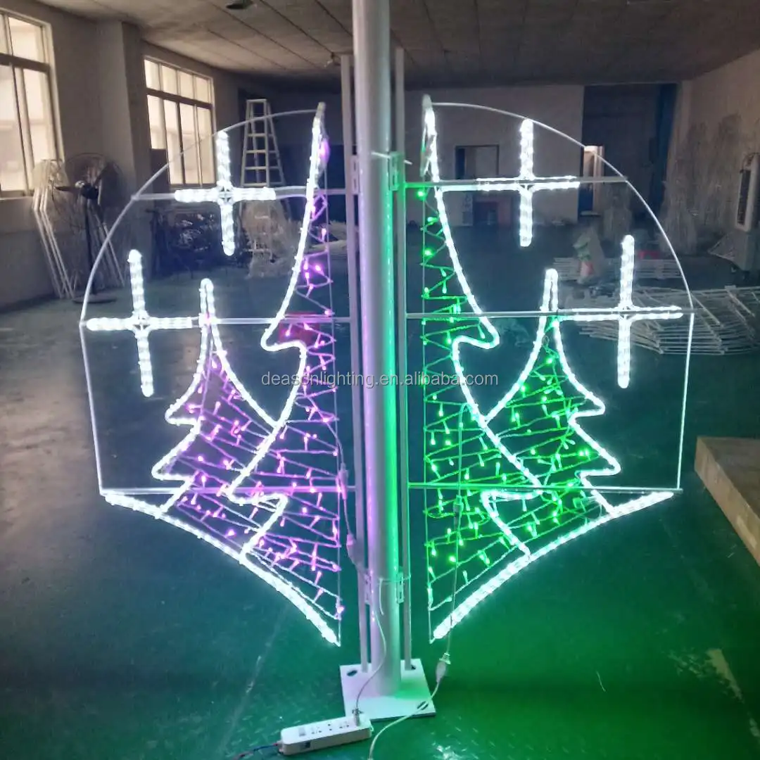 Commercial Outdoor Christmas Street Light Decoration Pole Motif Light