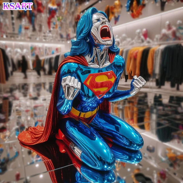 Custom FRP Superma sculpture Custom resin crafts decoration Clothing store exhibition store decoration