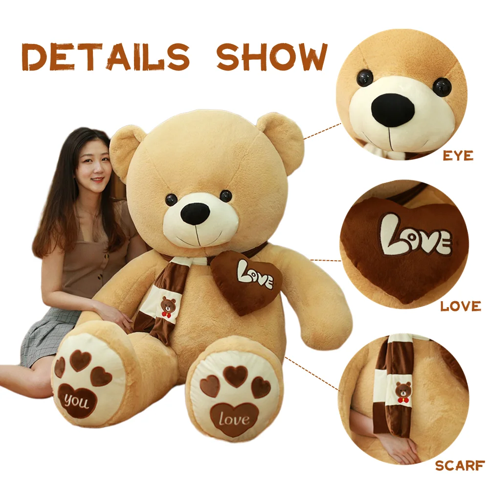 Acheter 80/100cm Grand Ours en Peluche LOVE Animaux en Peluche Géants