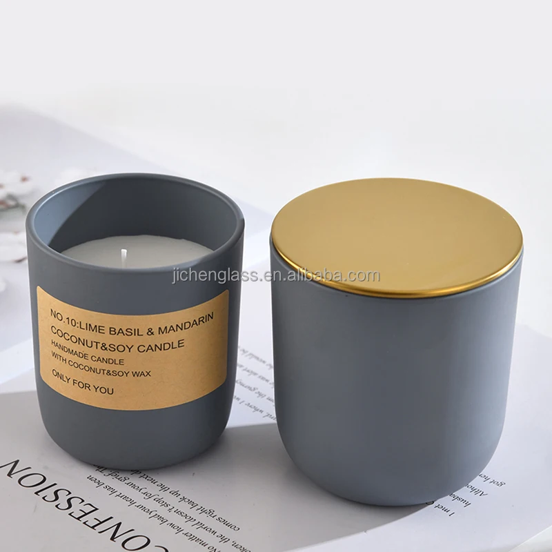 Custom Logo Luxury Candle Containers Round Bottom Heat Resistant Glass