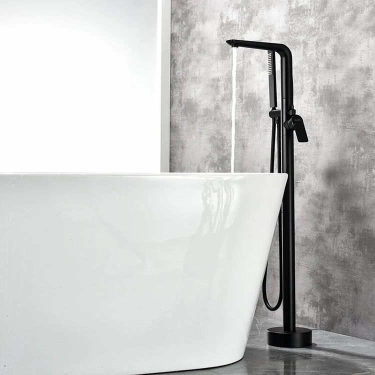 Ducha independiente del grifo de la bañera de latón de la función de agua fría caliente montada en el piso