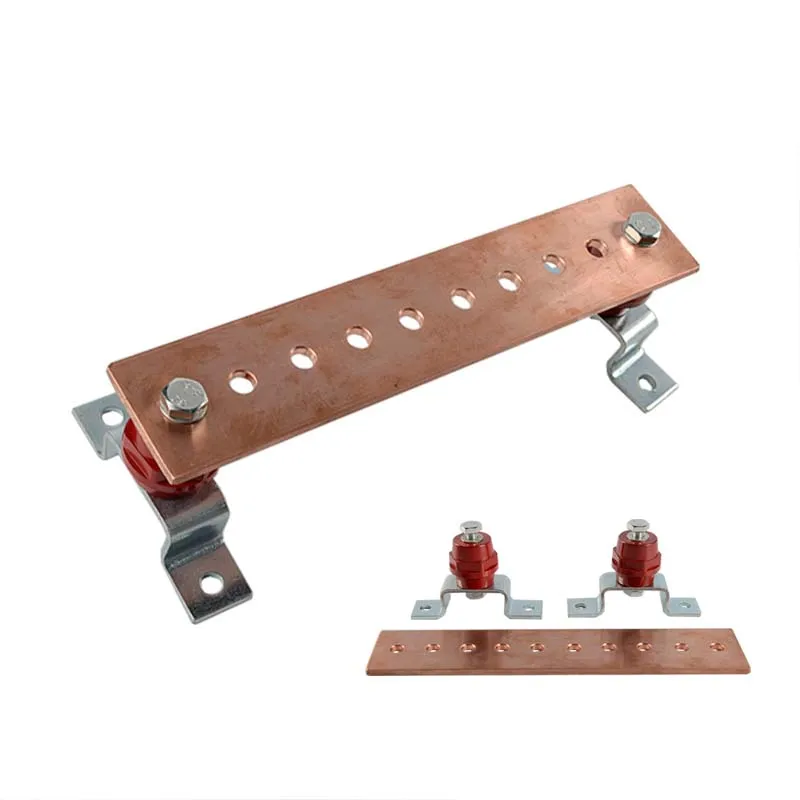 Custom Copper Grounding Busbar for Earthing Solid Copper Busbar Electrical Bus Bar 200A-1000A Busbars