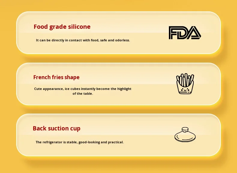 French Fries Shaped Large Square Ice Pillar Mold Household Food Grade Long Stick Ice Cube Maker Silicone Tool for Ice Lolly manufacture