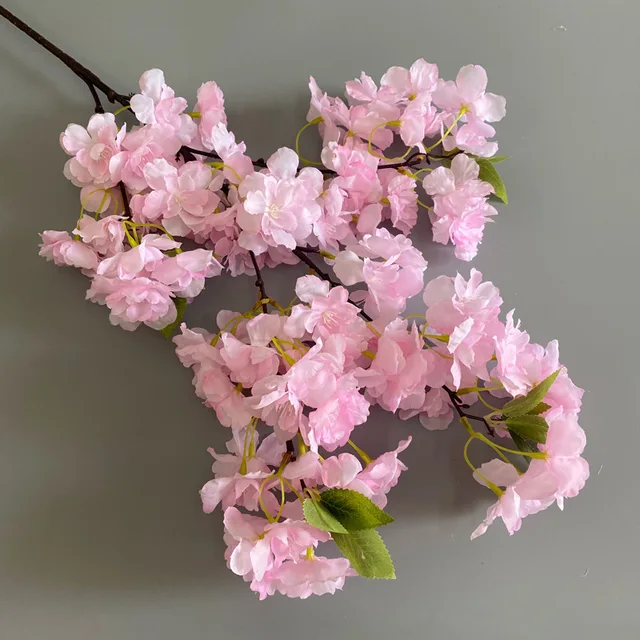Wholesale Wedding Centerpieces Pink Single Stem Sakura Blossom Artificial Cherry Blossom Birthday Party Other Decorative Flowers