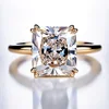Anello in Oro Giallo 10K con Moissanite da 5CT Taglio Radiante VVS1D