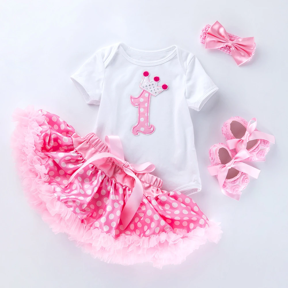 Baby Girl Unicorn Romper Set Tutu Headband 3Pcs Skirt Set Infant Newborn First Birthday Romper 1year Birthday Dress Romper
