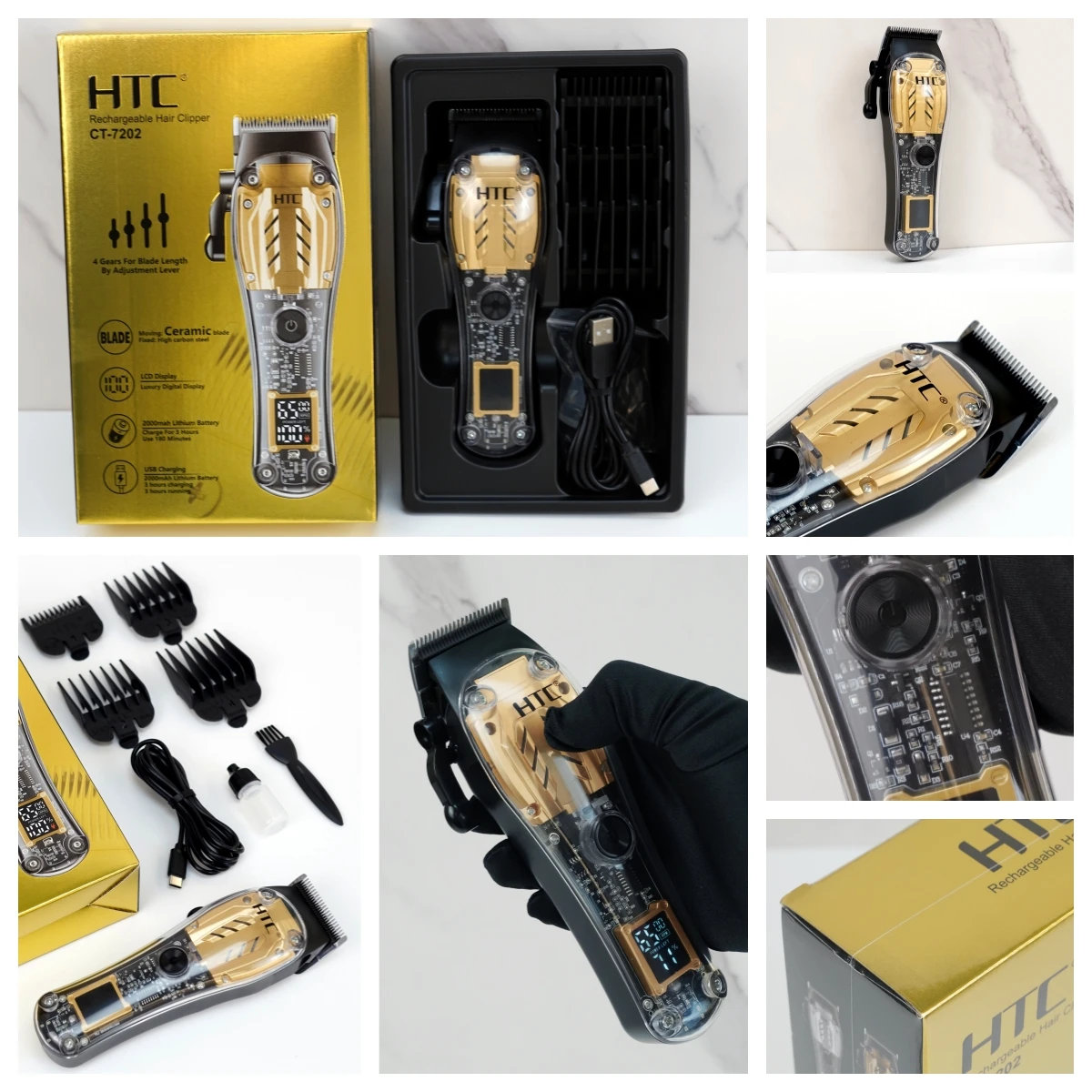 パイソン　htc HTC CT-8082 Luxury Digital Display Hair Clipper - Professional