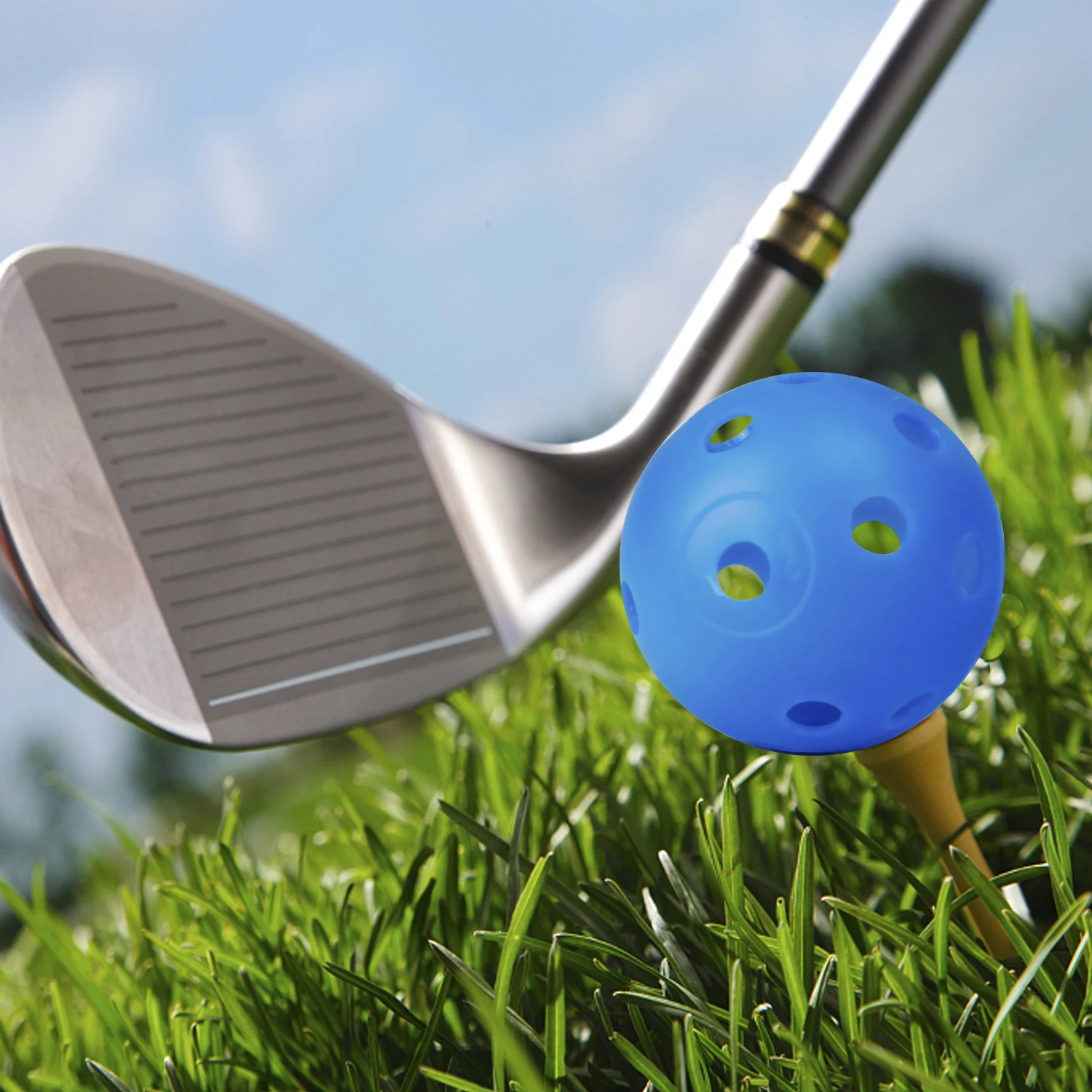 Wholesale 42mm Airflow Colored Golf Practice Ball Bulk Perforated Hollow Plastic Training Golf