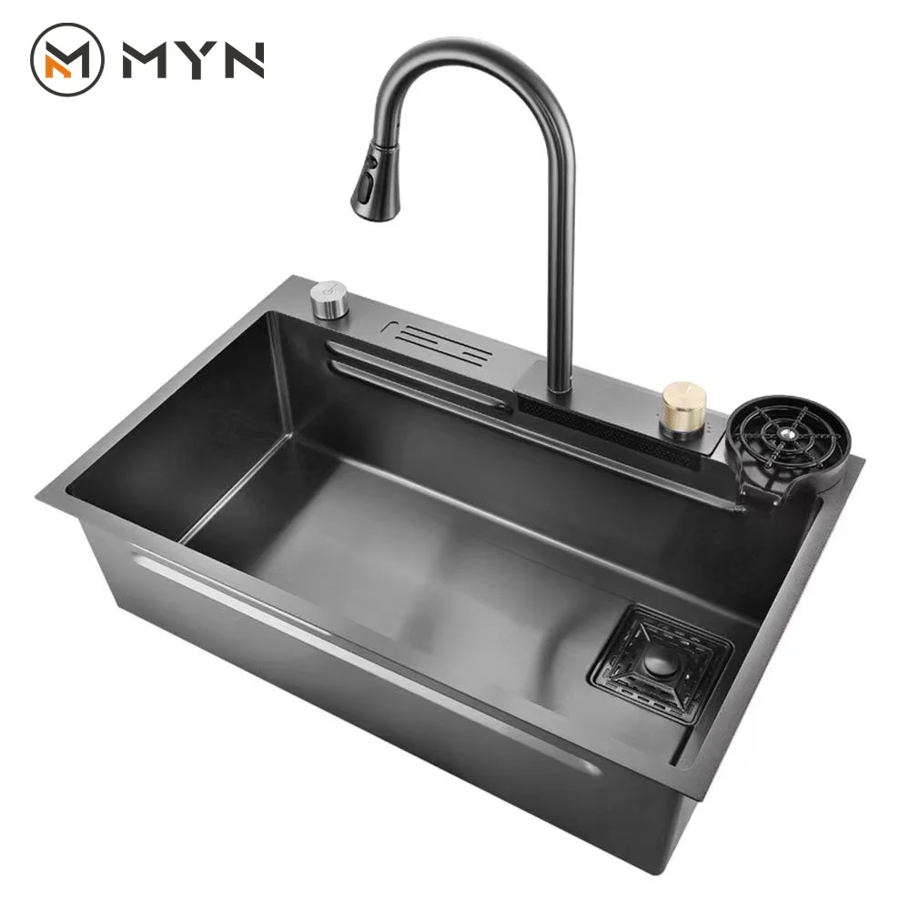 Nano Top 304 Stainless Steel Kitchen Sink Dark Gray Kitchen Sink Black ...