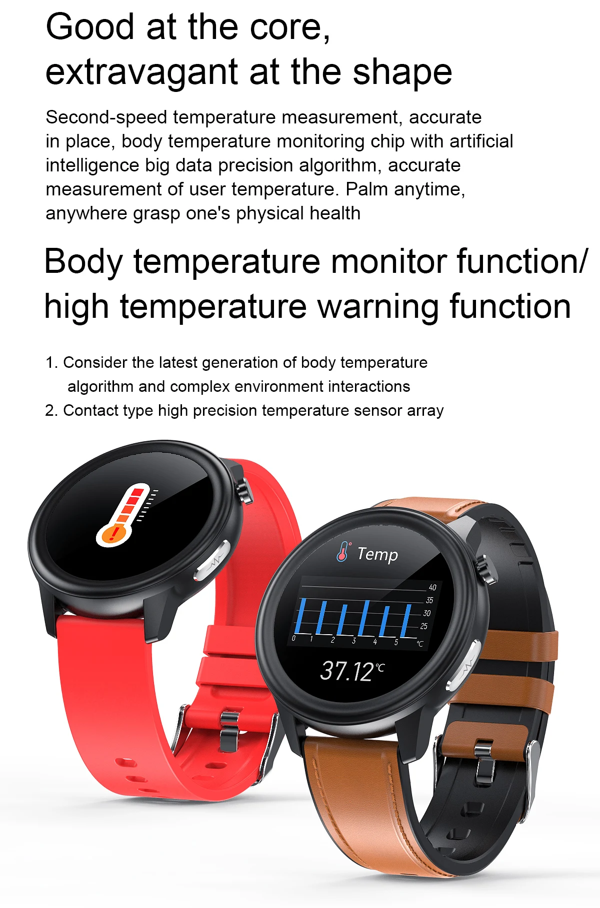 2021 new arrivals s12 full touch screen smartwatch ecg ppg