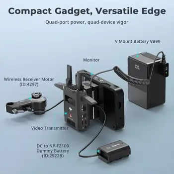 For SmallRig D-Tap to Dual-Sided NP-F Dummy Battery with USB-C DC Port LED Display Monitor Wireless Video Transmitters detail image