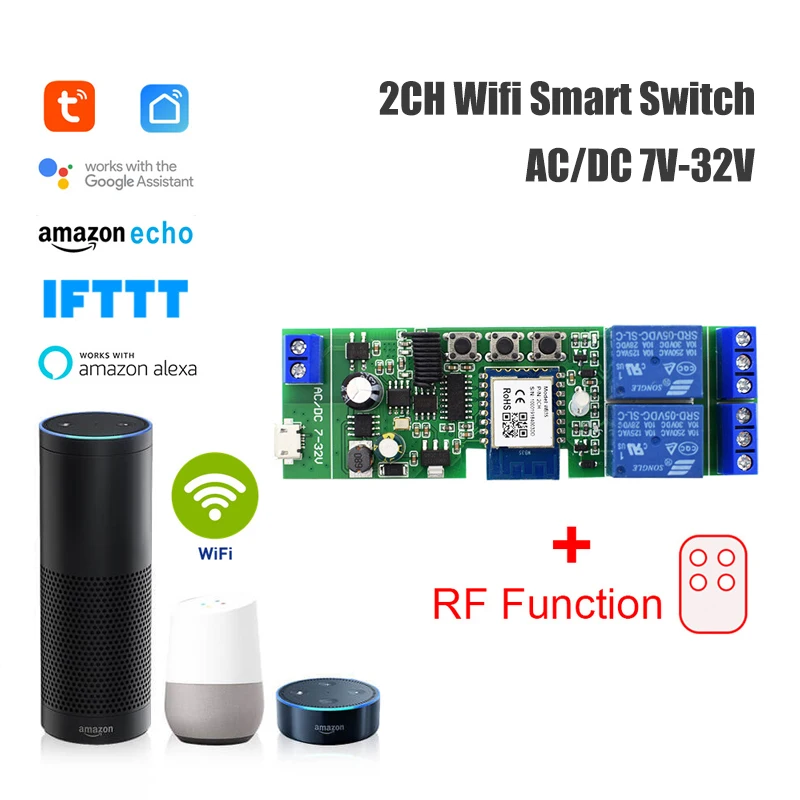 Wifi Switch Smart Breaker Module Supports Smart Life App Remote Control Switch Voice Relay Timer Google Home Alexa