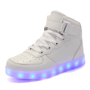 Custom Design Children Boys Girls Glowing Luminous Sneakers Usb Charging Led Shoes Kids Light up Skate Shoes for Kids