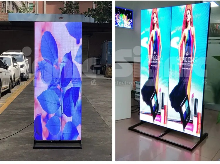 P2 P2.5 P3mm Indoor Outdoor Advertising Full Color Flexible Installation Billboard Floor Standing LED Poster Screen for