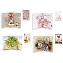 Wholesale customization creative 3d pop up happy birthday christmas greeting gift cards all occasions