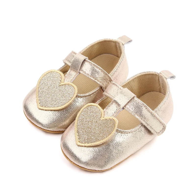 Wholesale Heart Design Bling Baby Girl Shoes Summer Girl Shoes details