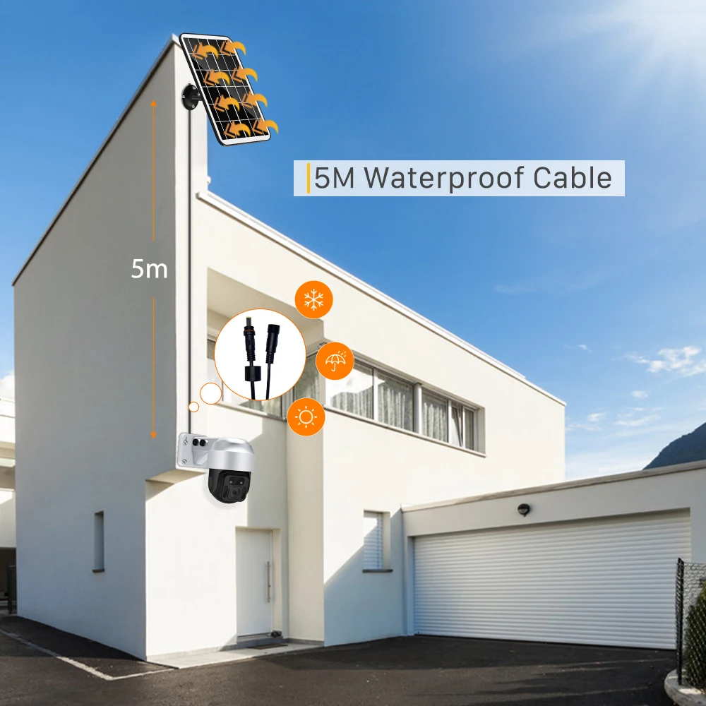 Wireless Weatherproof 6.8W 4G Solar PTZ Camera