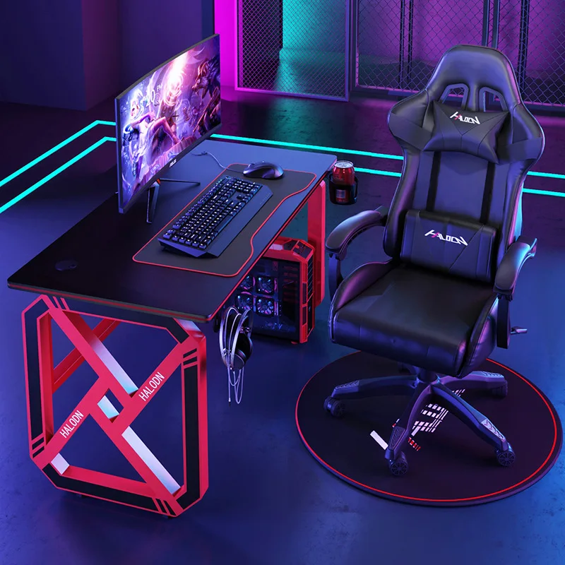Esports Table Desktop Game Computer Desk Home Desktop Seat Internet Cafe Full Gaming Desk and Chair Set One Table
