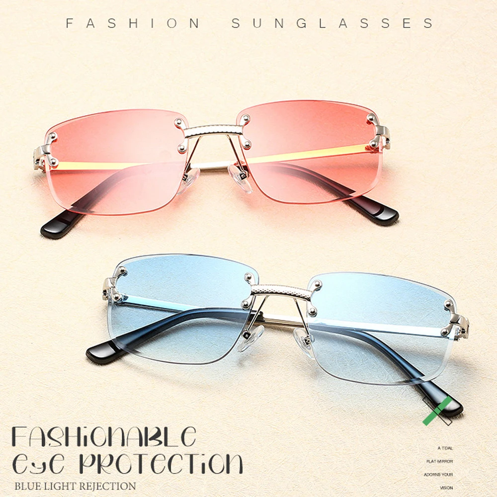 Sunglasses Women's Senior Sense Rimless Sunglasses Fashion UV Protection  Round Face Sunglasses Women Wholesale - China Sunglasses and Sun Glasses  price