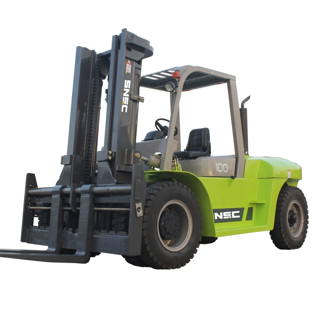 Duplex Mast 10 Ton Diesel Engine Forklift With Glass Lifting Skewer