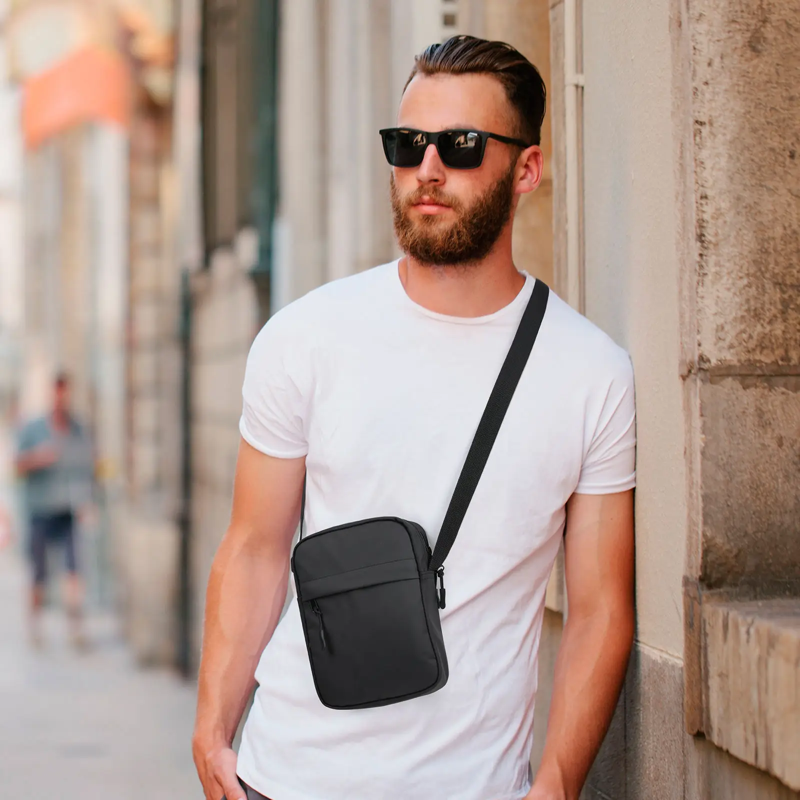 Custom Design Men Luxury Genuine Nylon Messenger Bag for Mens Crossbody Shoulder Cross Bag Leather Shoulder Bag Men