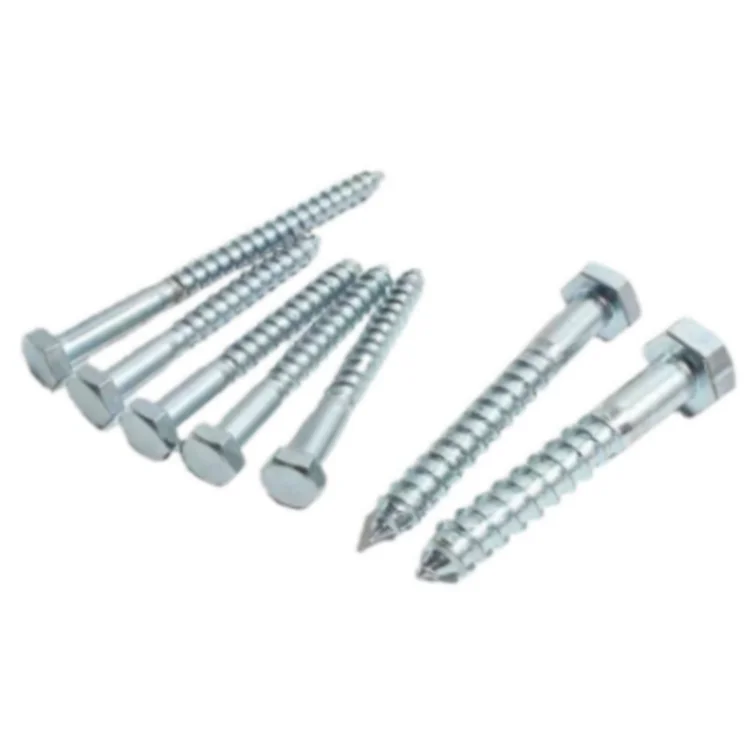 China Wholesale DIN571 Hex Head Wood Screws  Self Tapping Screw Zinc Plated Carbon Steel Wooden Screws manufacture