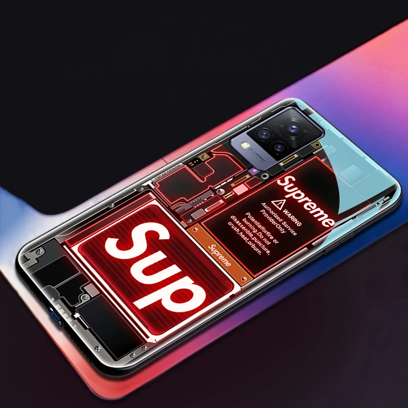 High Quality Led Cell Phone Case Led Luminous Tempered Glass Night Light Phone Bag for Iphone 12 13 Pro Max Xr
