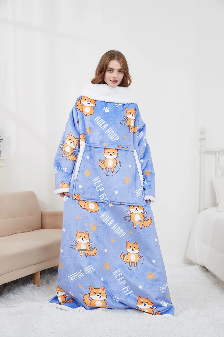 60 X 80Inch Burritos Tortilla Wearable Hooded Blanket