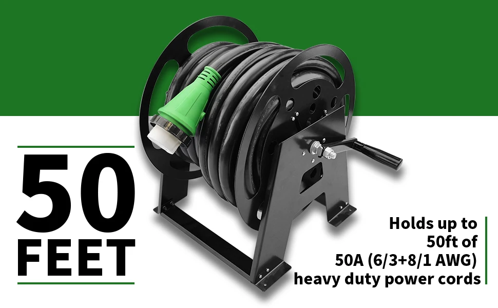 Rv Heavy Duty Power Cord Reel Rv Extension Cord Storage Reel Holds Up