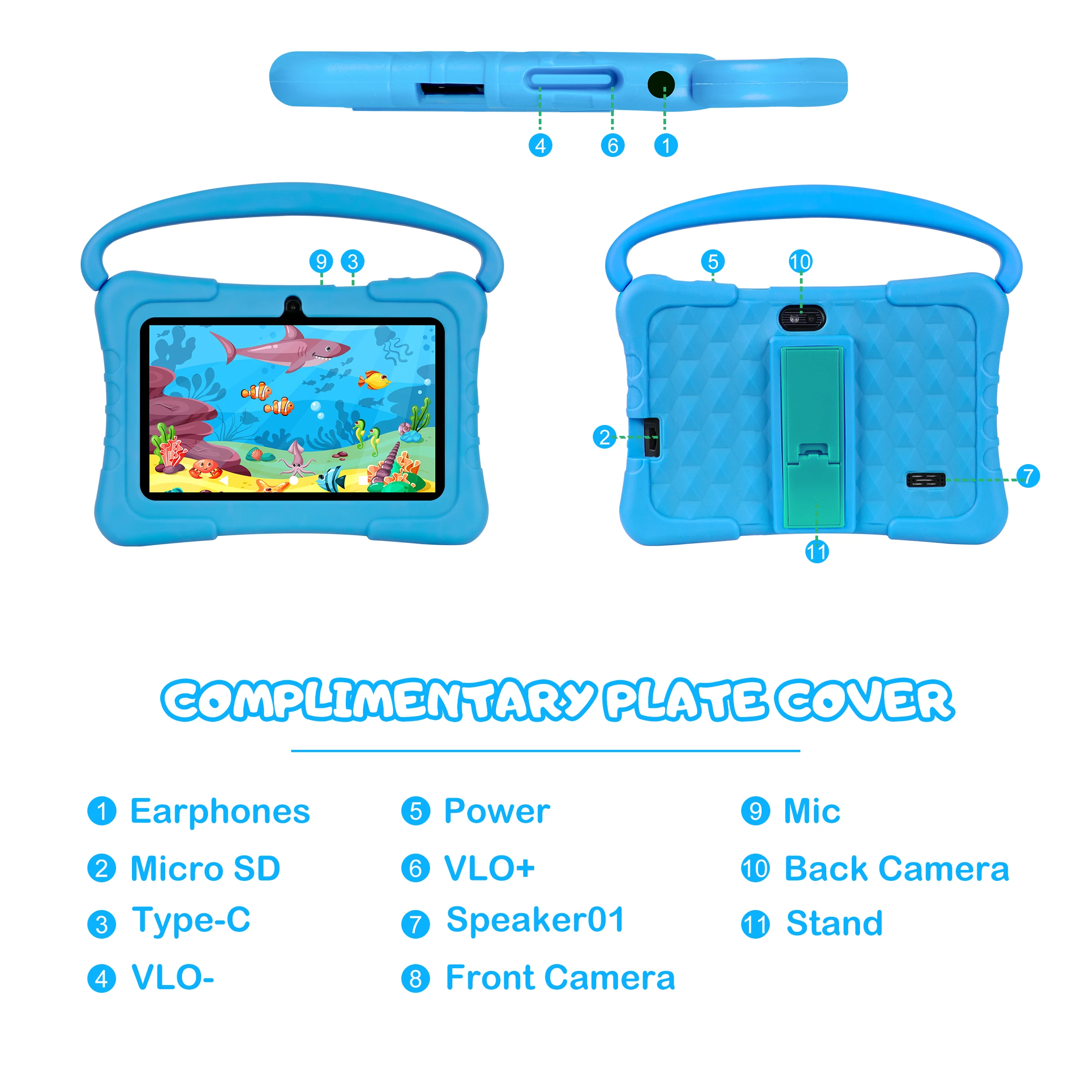 Factory Price Android Tablet for Kids Ram 3GB Rom 32GB 7 Inches Tablet for Children Educational Gaming Tablette Android