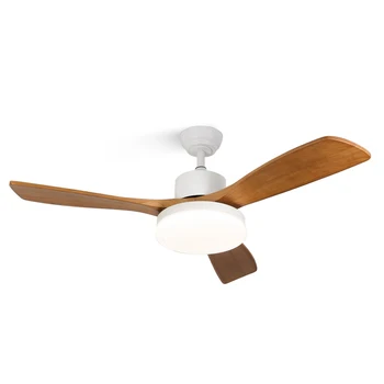 Home Living Room Wood Grain Large Fan Leaf Large Wind Low Noise Chandelier Fan Ceiling Fan Light
