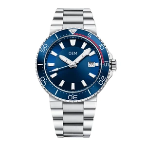 43MM Stainless Steel Custom Automatic Watches 200M Waterproof Business Dress Men Mechanical Watch With Calendar