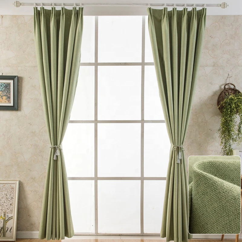 Cortinas de janela verdes com isolamento térmico para guarda-sol