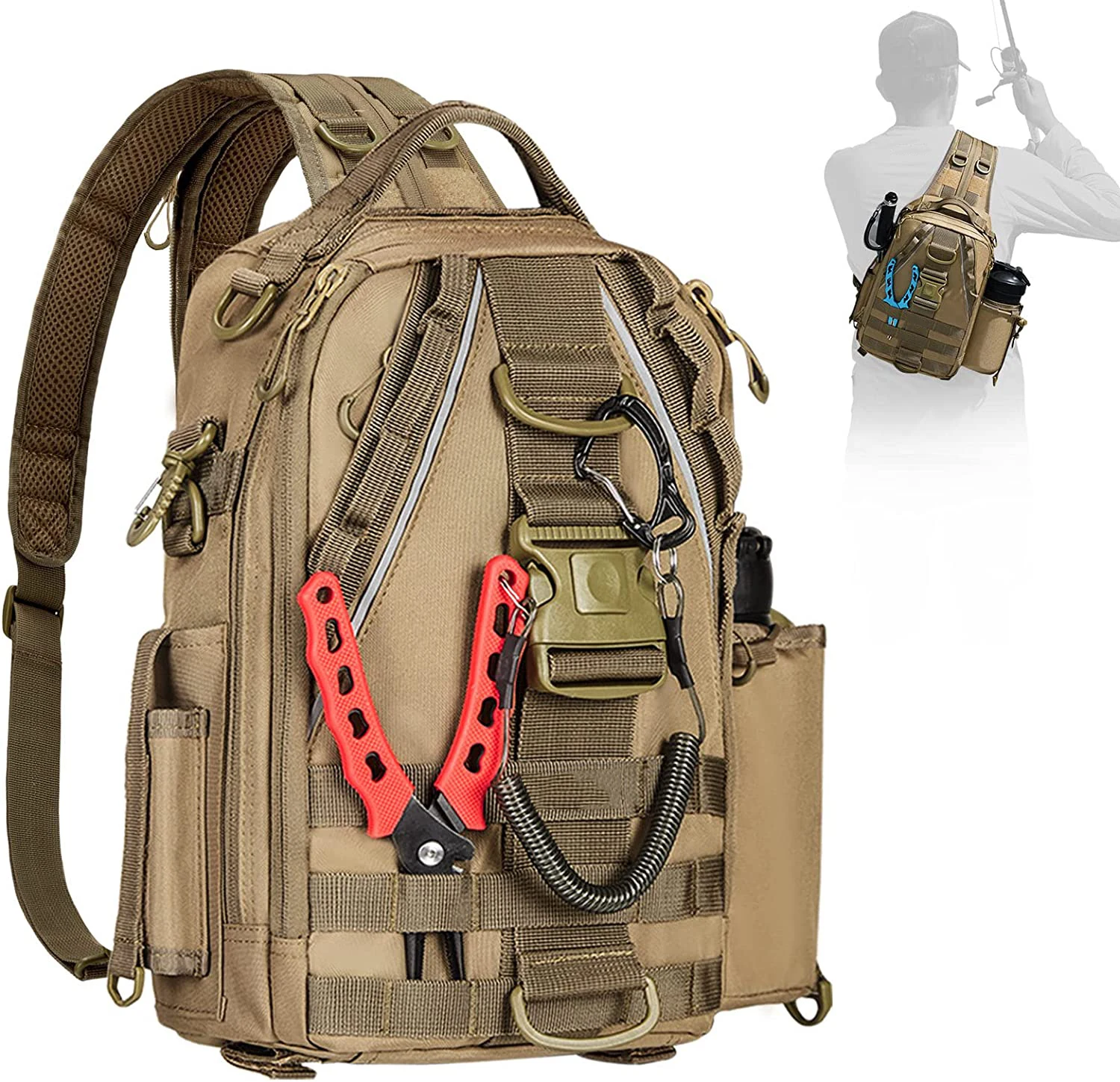 Outdoor shoulder carry fish gear bag
