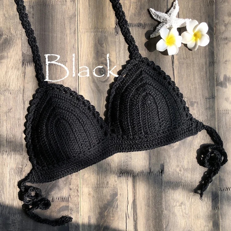 New Fashion Hand Hook Knit Crochet Bikini Tube Top Ladies Sexy Women Wild  Hot Spring Split Swimsuit